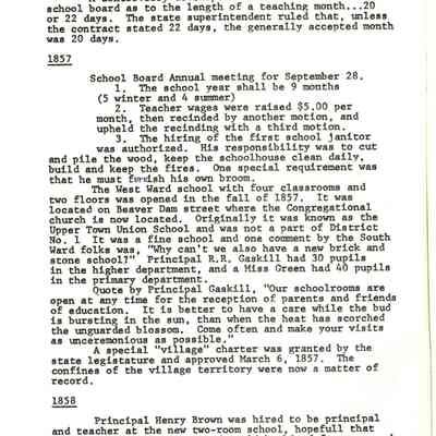 Page from book of History of Waupun Area Schools