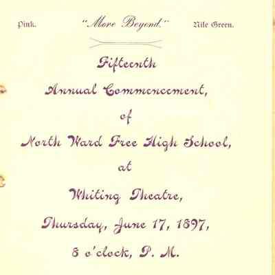 15th annual commencement of NW Free High of 1897.