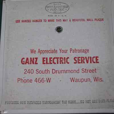 Trivet, Hot Plate, Ganz Electric Service
