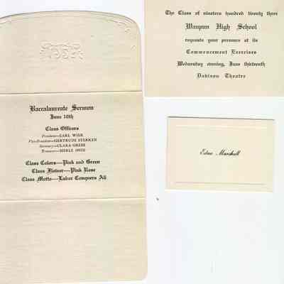 Graduation Announcement Card, 1923, Edna Marshall