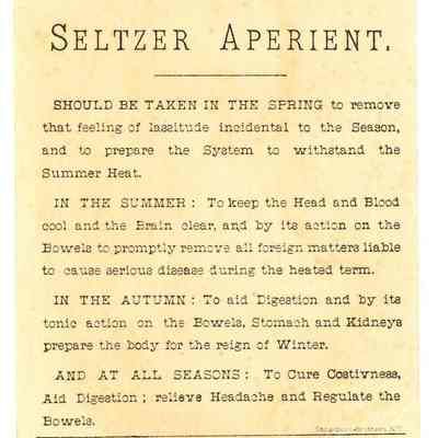 Advertisement for Tarrant's Selzer Aperient