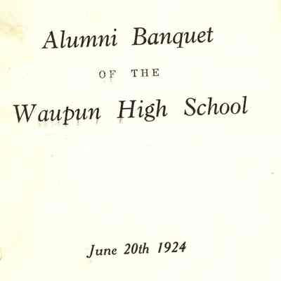 Program, Alumni Banquet, Waupun High School, 1924