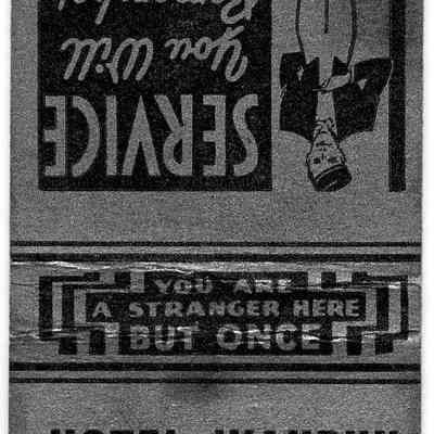 Matchbook, Hotel Waupun