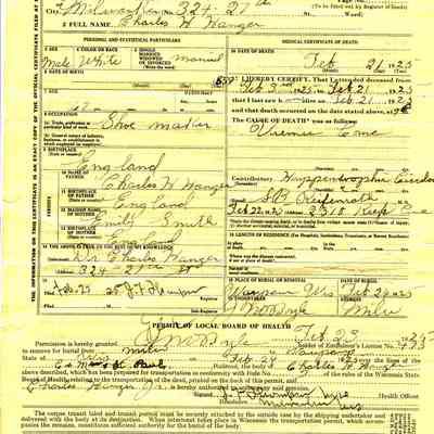 State of Wisconsin Transit Permit: Charles H. Hanzer