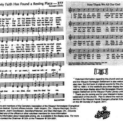 Waupun Norwegian Evangelical Lutheran Church Program