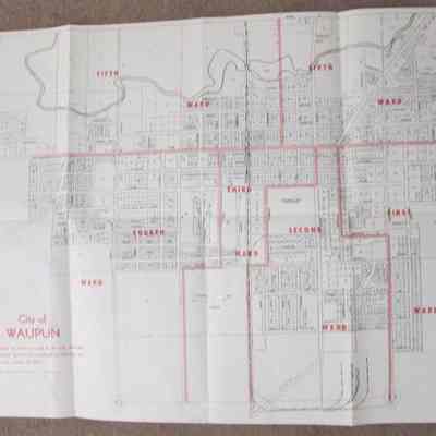 City of Waupun Map - 1954
