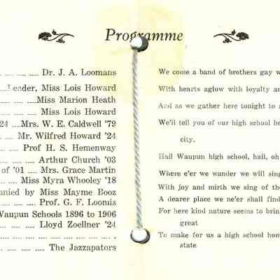 Program of Alumni Banquet of 1924.