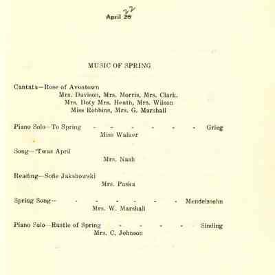 Philharmonic Music Club Fourth Year 1911.