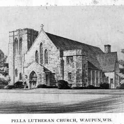 Postcard, Church, Pella Lutheran