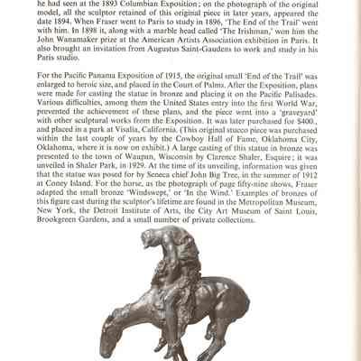 James Earle Fraser, American Sculptor.