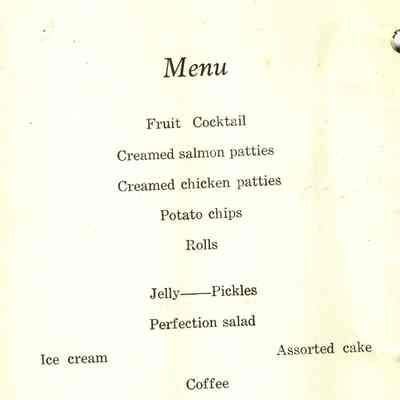 Menu from Alumni Banquet of 1924.