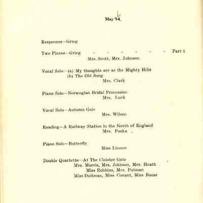 Philharmonic Music Club Fourth Year 1911.
