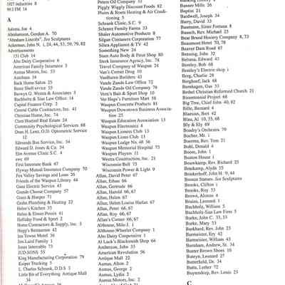 List of people and places of Waupun 1839-1989