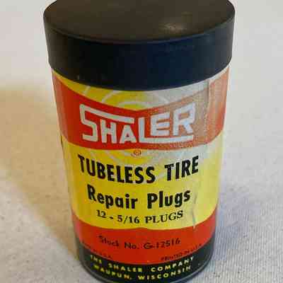 Container, Shaler, Hot Patch Tubeless Tire Repair Plugs, Stock No. G-12516