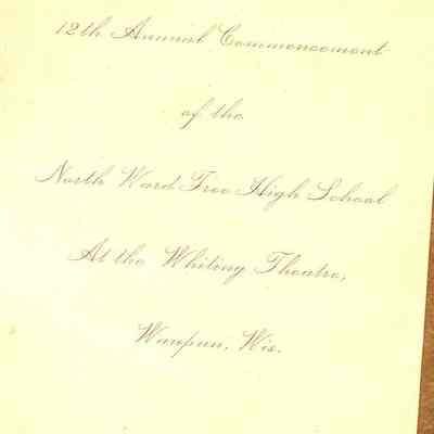 12th Annual Commencement of NW High School, 1896.