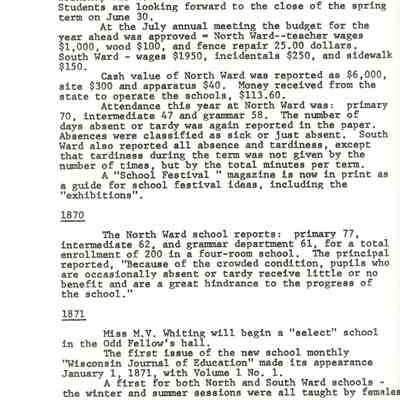 Page from book of History of Waupun Area Schools