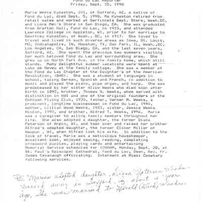 Eastern Star note sent about May 2005.
