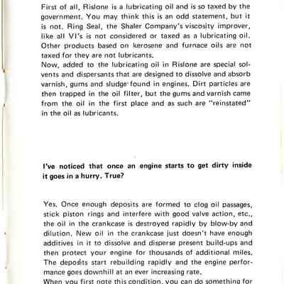 Booklet advertising Rislone products.