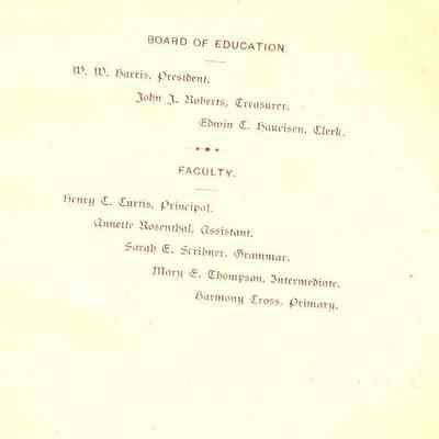 12th Annual Commencement of NW High School, 1896.