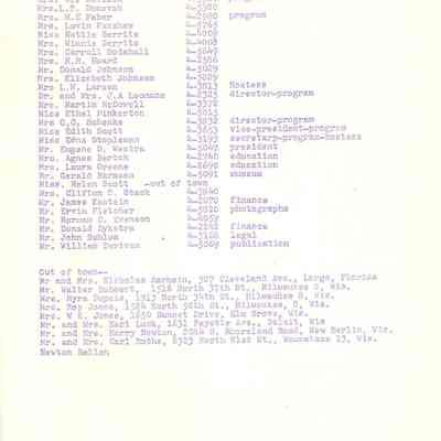 The Historical Society Membership List