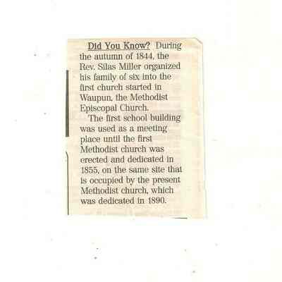 Clipping, Church, Methodist, Did You Know?