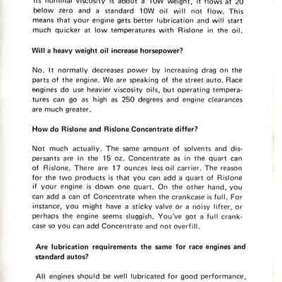 Booklet advertising Rislone products.