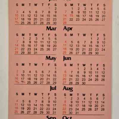 Calendar, Cy's Repair Shop, 1982