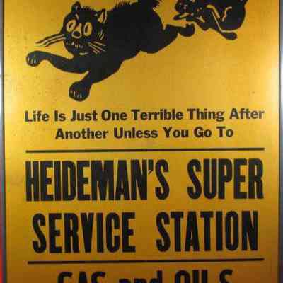 Sign from Heideman's Service Station