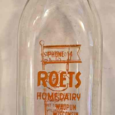 Milk Bottle, Dairy, Roets Dairy, One Quart