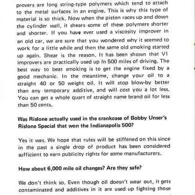 Booklet advertising Rislone products.