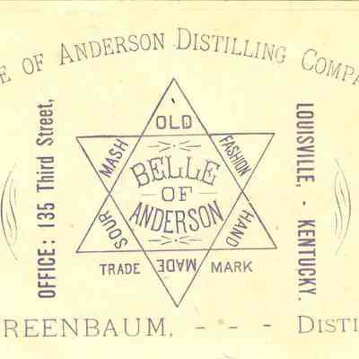 Advertisement of Belle of Anderson Distilling Company