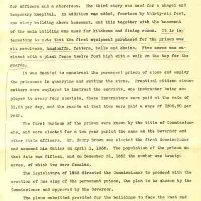 Brief History of the Wis State Prison