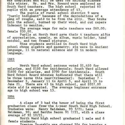 Page from book of HIstory of Waupun Area Schools