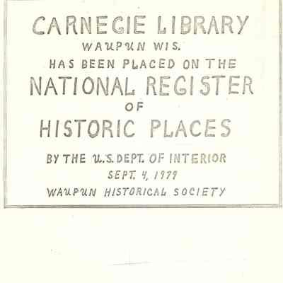 The Carnegie Library has been placeed on the National register