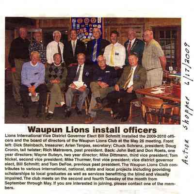 Waupun Lions install officers.