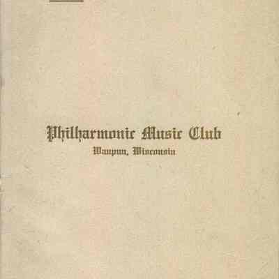Philharmonic, Music Club, 1909-1910, Second Year