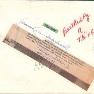 Info glued on back of photo of new cells at Waupun prison