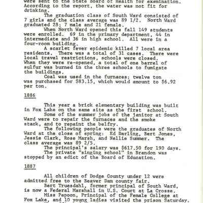 Page from book of History of Waupun Area Schools