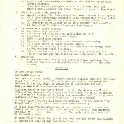 Wives of Jaycees / Letter #3