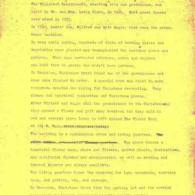 Historical facts on The Flower Shop