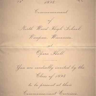 Waupun North Ward High School -Commencement Class of 1895