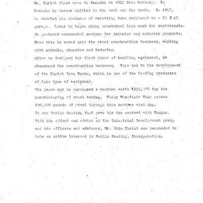Page 3 of info on Berlin Seating Inc. 1976