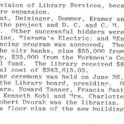 Page 8 of info on Waupun Library