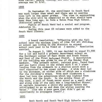 Page from book of History of Waupun Area Schools