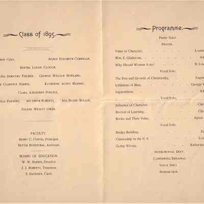 Waupun North Ward HIgh School -Commencement Class of 1895: Origformat: Other