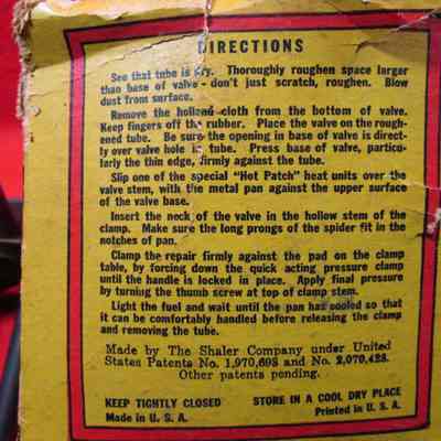 Directions for application of valves on Shaler box.