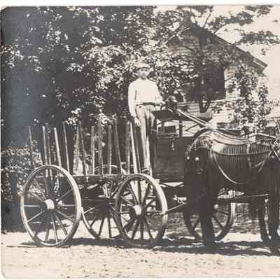 Postcard, Team of Horses and Wagon