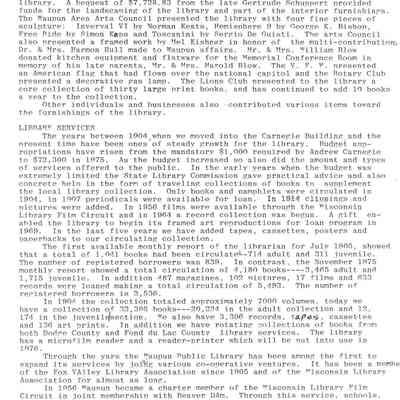 Page 9 of info on Waupun Library
