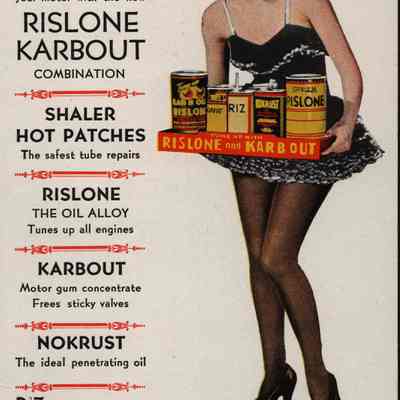Ad Card, Shaler, Rislone and Karbout, Woman Holding Tray