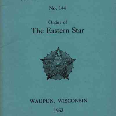 Program, Order of Eastern Star, Waupun Chapter #144, 1953